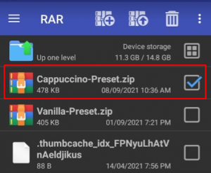 Extracting the Zip File Using RAR App