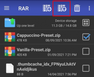 Extracting the Zip File Using RAR App